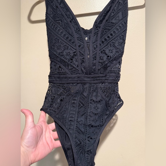 BECCA Black Lace One Piece Swimsuit - Picture 10 of 10